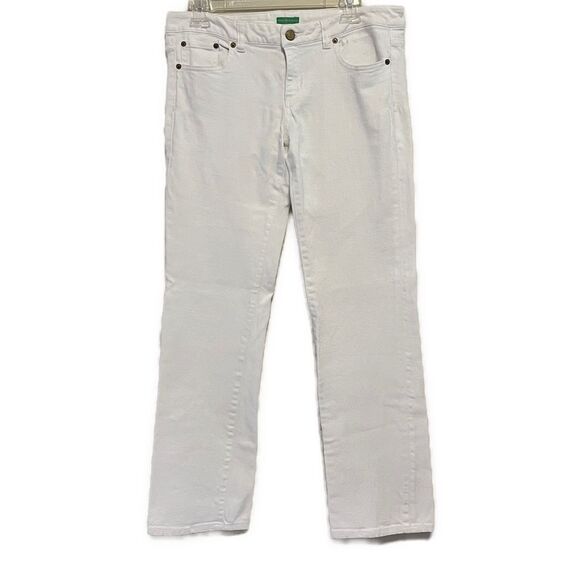 Lilly Pulitzer Women’s Palm Beach Fit White Denim Straight Leg Jeans, Size 8 - Picture 1 of 8